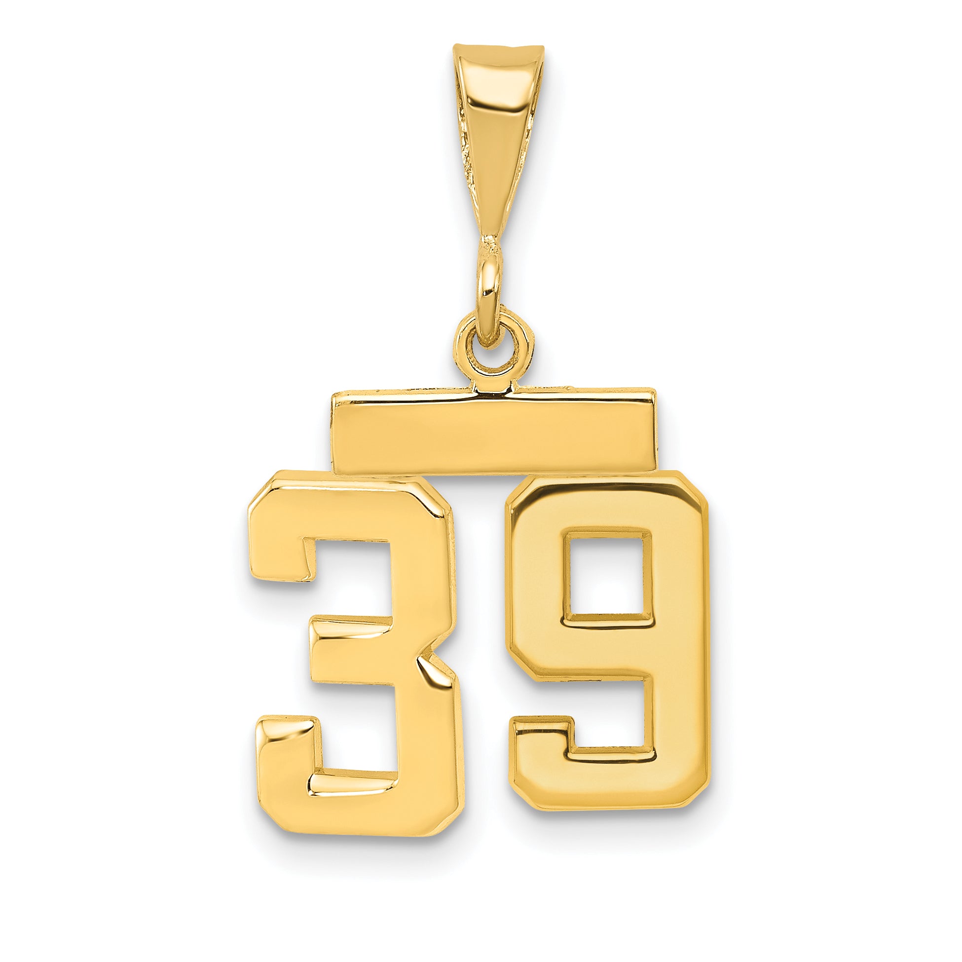 14k Small Polished Number 39 Charm