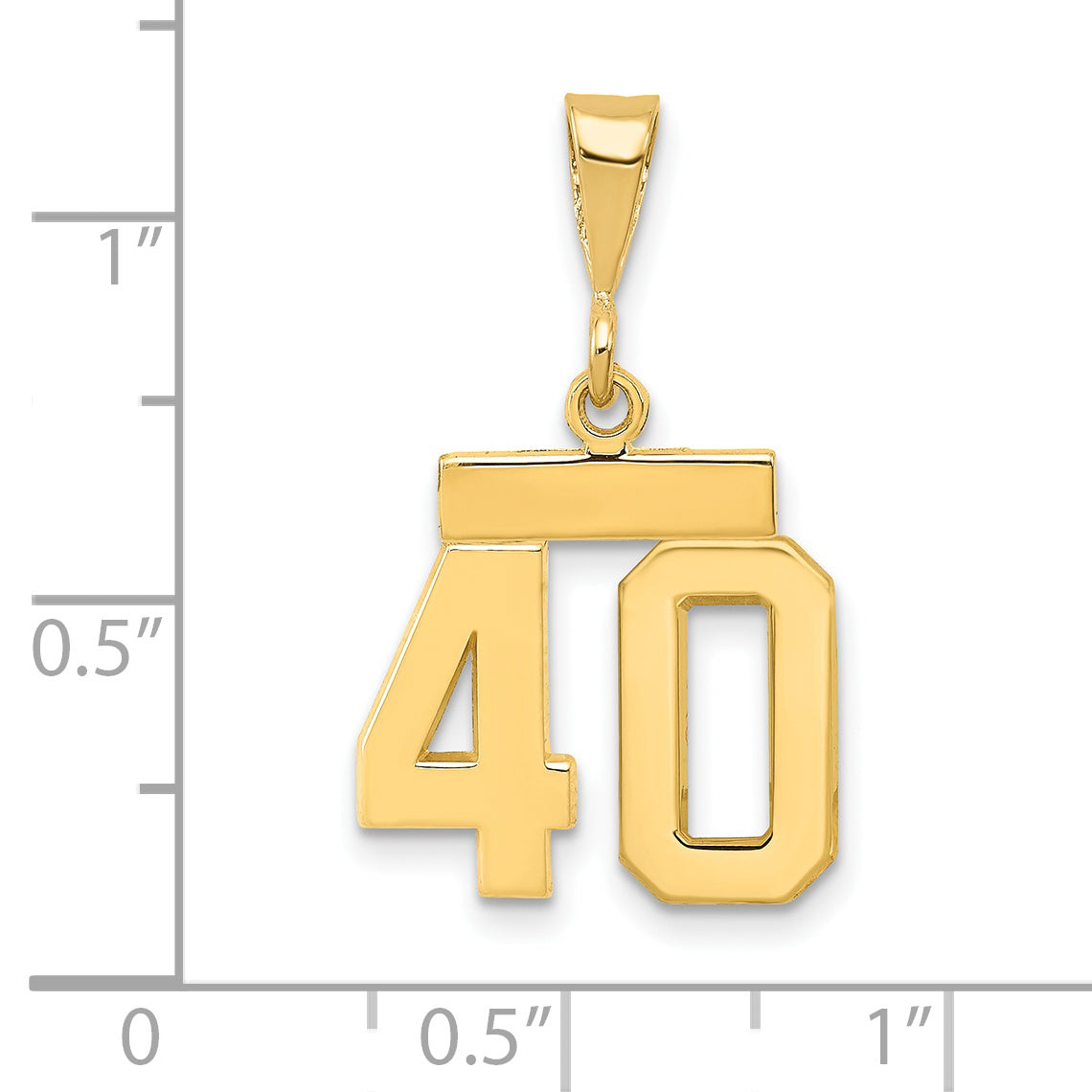 14K Small Polished Number 40 Charm Secondary image