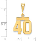 14K Small Polished Number 40 Charm