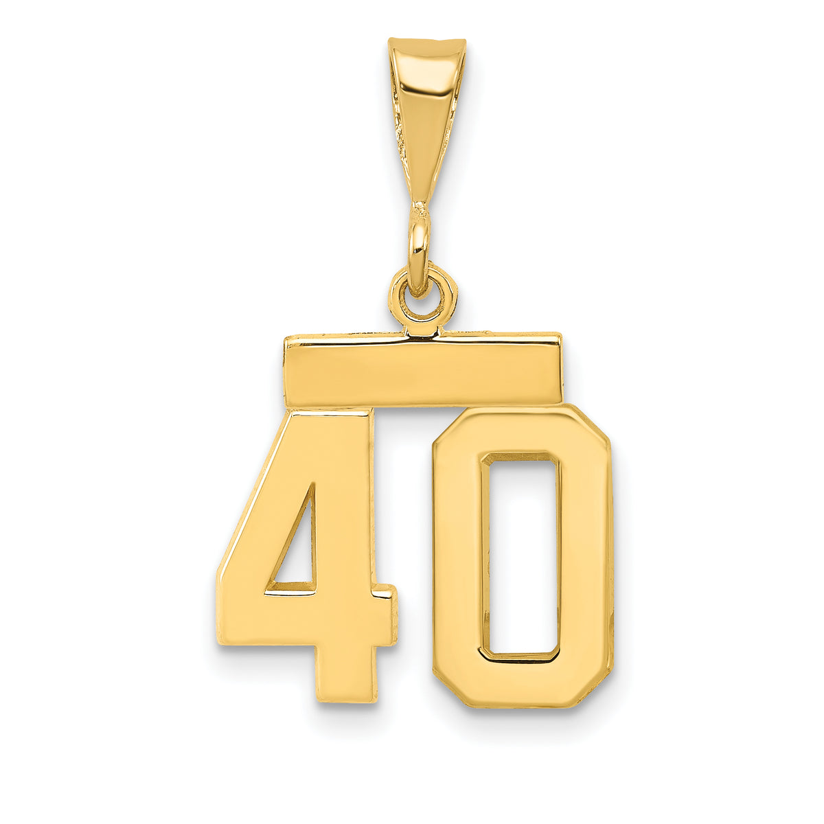 14k Small Polished Number 40 Charm