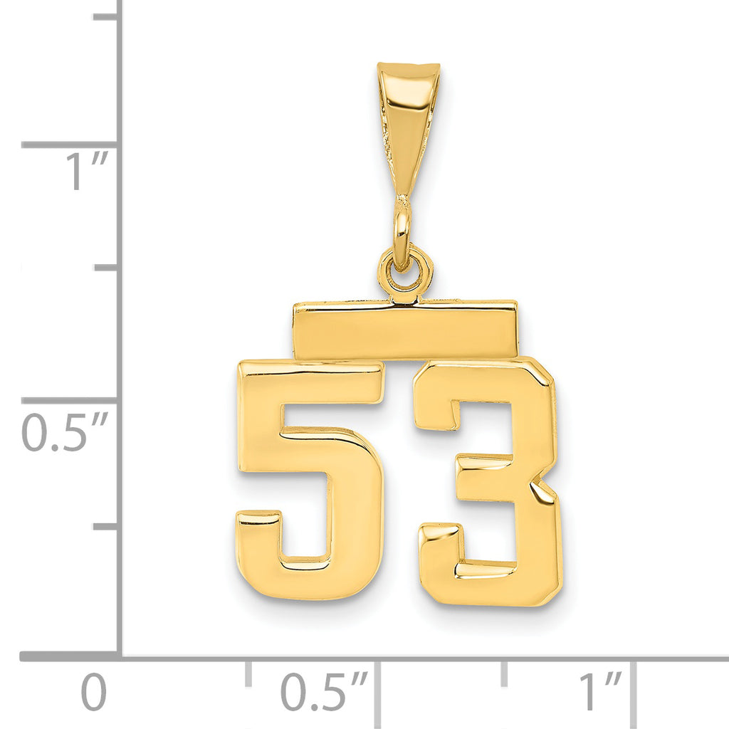 14K Small Polished Number 53 Charm