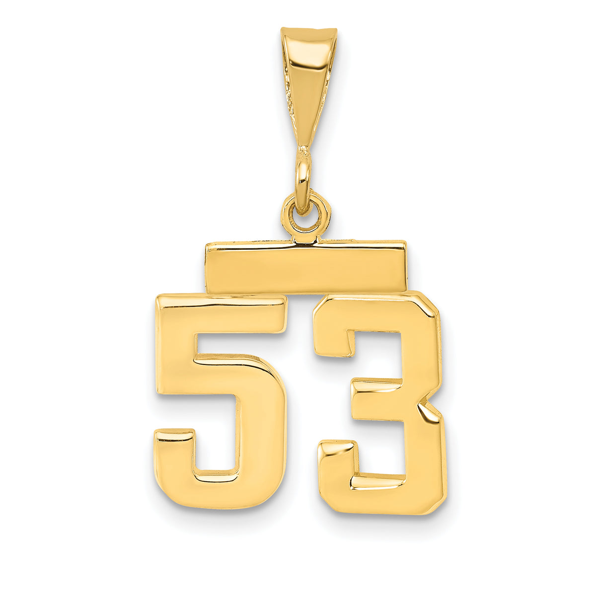 14k Small Polished Number 53 Charm