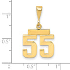 14K Small Polished Number 55 Charm