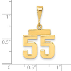 14K Small Polished Number 55 Charm