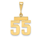 14k Small Polished Number 55 Charm