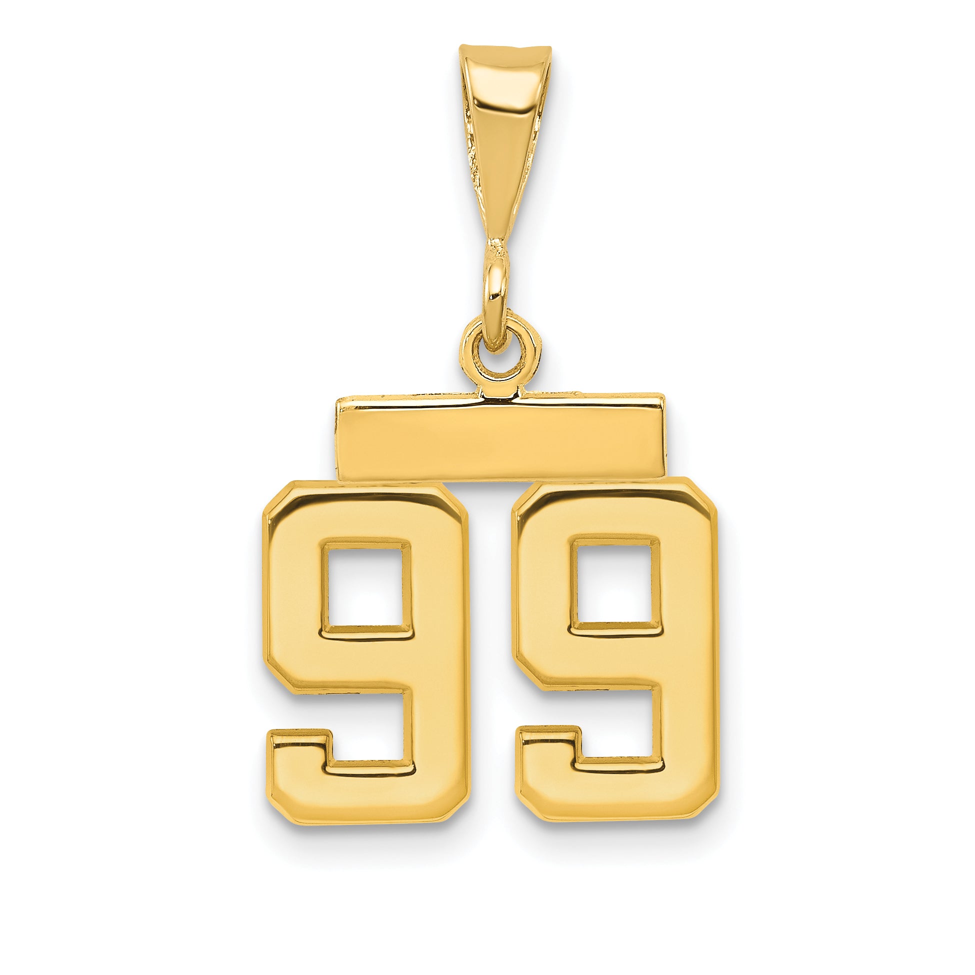 14k Small Polished Number 99 Charm