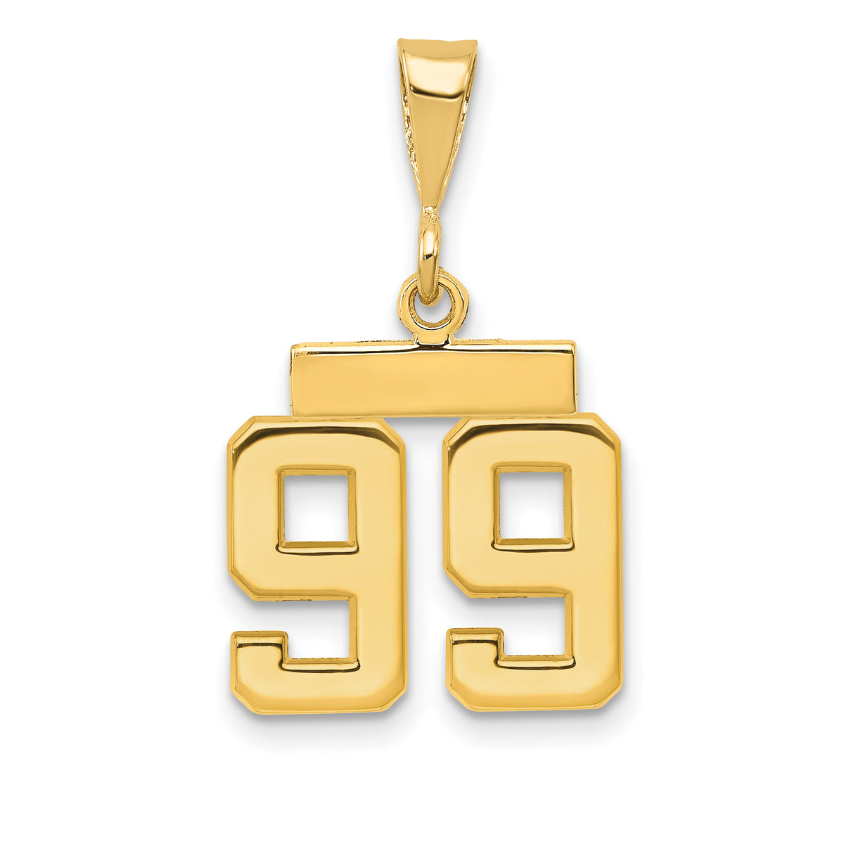 14k Small Polished Number 99 Charm