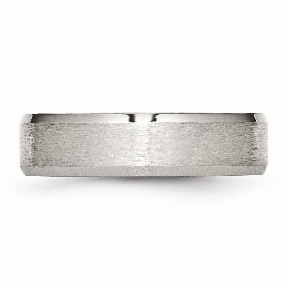 Sophia Jewelers Stainless Steel Comfort Fit Beveled Edge Wedding Band - 6 - 6
