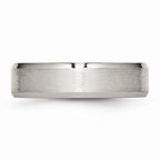 Sophia Jewelers Stainless Steel Comfort Fit Beveled Edge Wedding Band