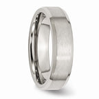 Sophia Jewelers Stainless Steel Comfort Fit Beveled Edge Wedding Band
