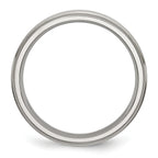 Ridged Edge Wedding Band in Stainless Steel, 5mm