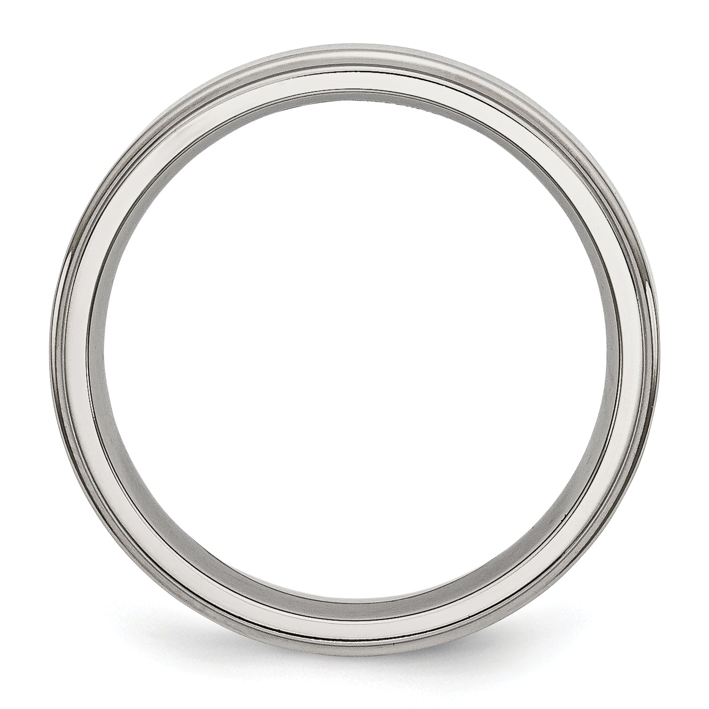 Ridged Edge Wedding Band in Stainless Steel, 5mm