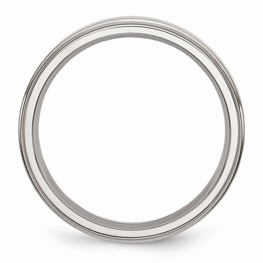 Ridged Edge Wedding Band in Stainless Steel, 5mm Secondary image