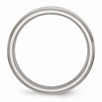 Ridged Edge Wedding Band in Stainless Steel, 5mm