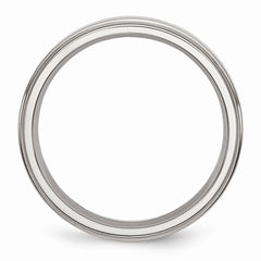 Sophia Jewelers Stainless Steel Polished Engravable Ridged-Edge Wedding Band - 6 - 6