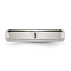 Ridged Edge Wedding Band in Stainless Steel, 5mm