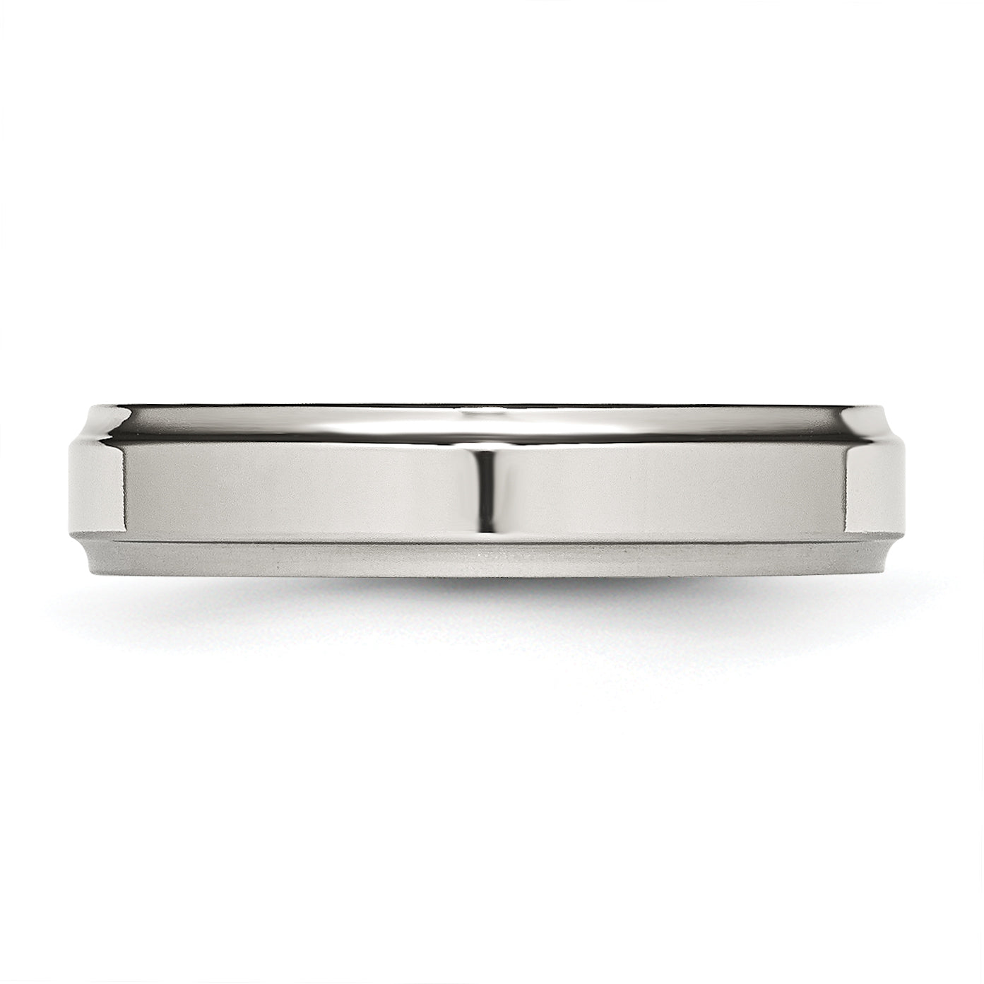 Ridged Edge Wedding Band in Stainless Steel, 5mm