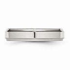 Ridged Edge Wedding Band in Stainless Steel, 5mm