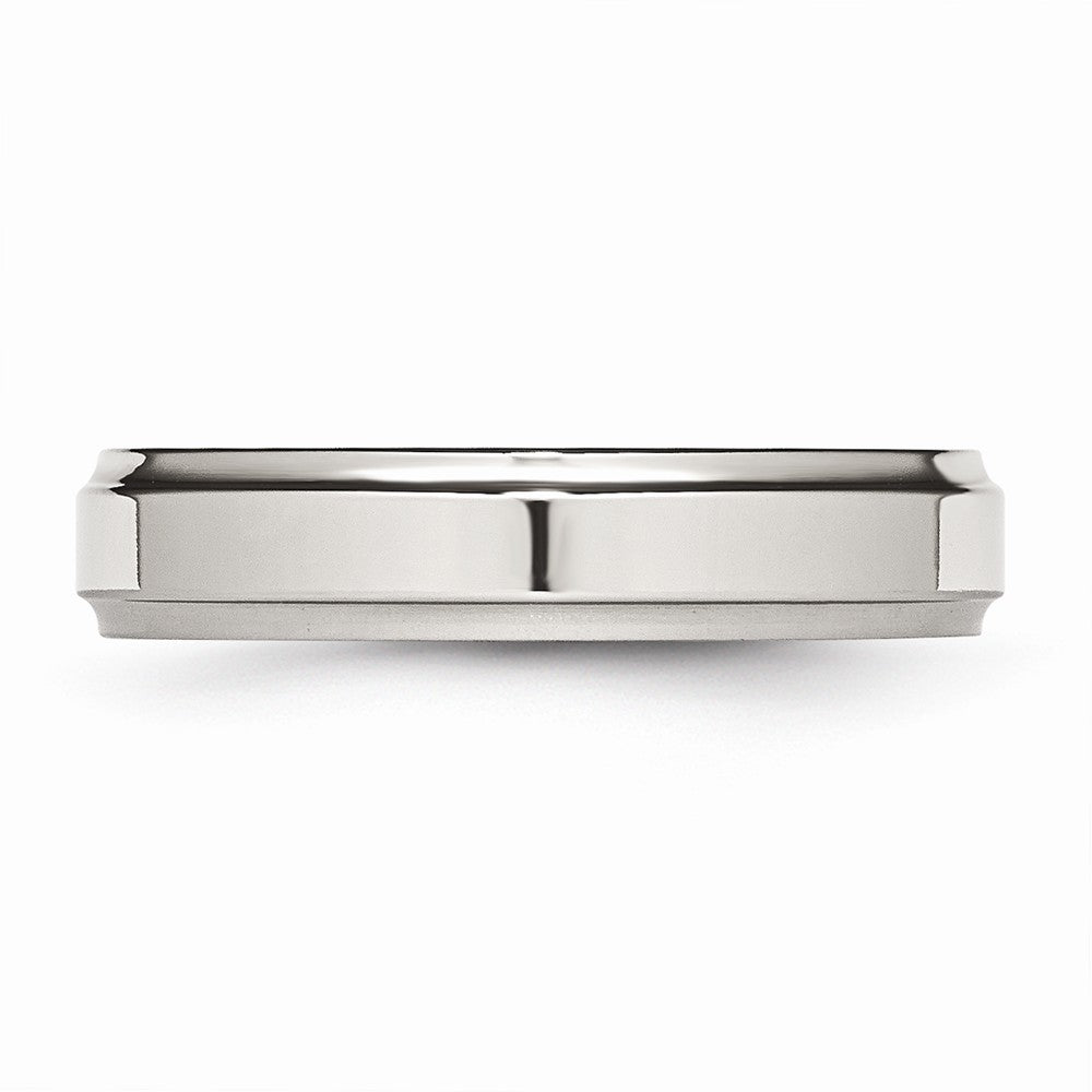 Ridged Edge Wedding Band in Stainless Steel, 5mm