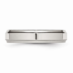 Sophia Jewelers Stainless Steel Polished Engravable Ridged-Edge Wedding Band - 6 - 6
