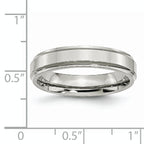 Ridged Edge Wedding Band in Stainless Steel, 5mm