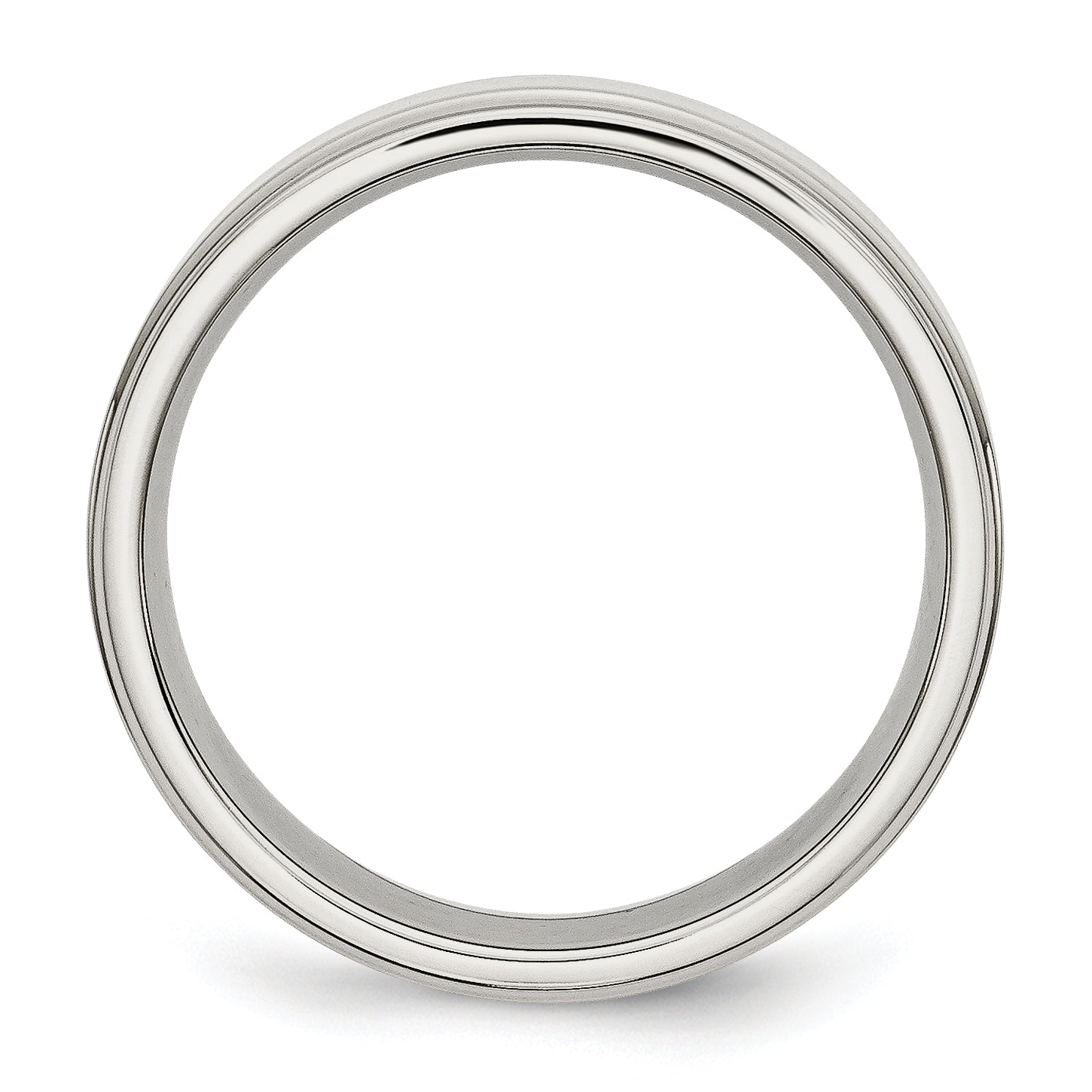 Ridged Edge Comfort-Fit Wedding Band in Stainless Steel, 6mm Secondary image
