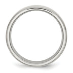 Ridged Edge Comfort-Fit Wedding Band in Stainless Steel, 6mm
