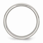 Ridged Edge Comfort-Fit Wedding Band in Stainless Steel, 6mm