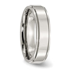 Ridged Edge Comfort-Fit Wedding Band in Stainless Steel, 6mm