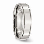Ridged Edge Comfort-Fit Wedding Band in Stainless Steel, 6mm