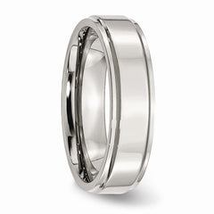 Sophia Jewelers Stainless Steel Polished Wedding Band with Ridged Comfort Fit - 6 - 6