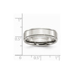 Stainless Steel Ridged Edge 6mm Polished Band