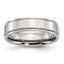 Ridged Edge Comfort-Fit Wedding Band in Stainless Steel, 6mm