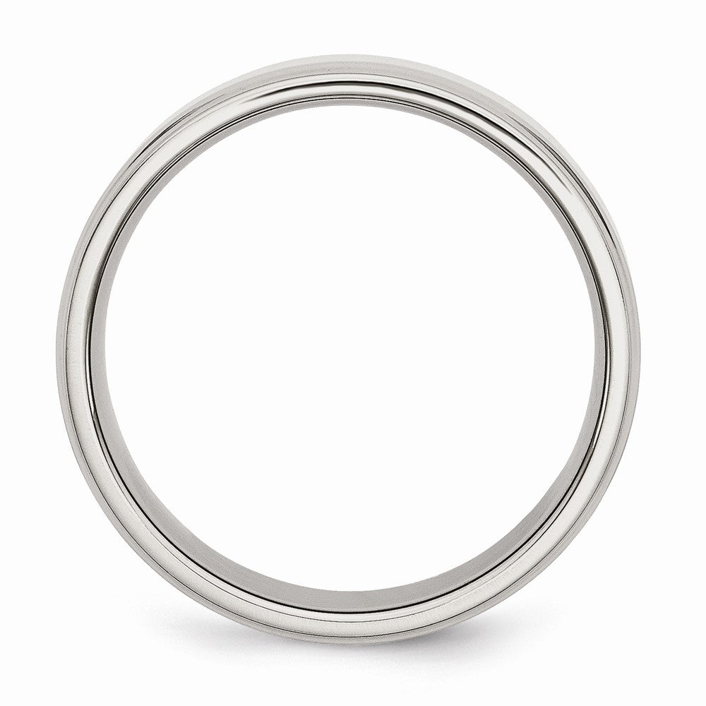 Sophia Jewelers Stainless Steel Ridged Edge Polished 7mm Engravable Wedding Band