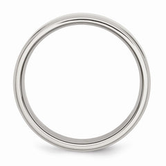 Sophia Jewelers Stainless Steel Ridged Edge Polished 7mm Engravable Wedding Band - 7 - 7