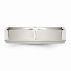 Sophia Jewelers Stainless Steel Ridged Edge Polished 7mm Engravable Wedding Band