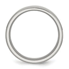 Ridged Edge Comfort-Fit Wedding Band in Stainless Steel, 8mm