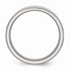 Ridged Edge Comfort-Fit Wedding Band in Stainless Steel, 8mm