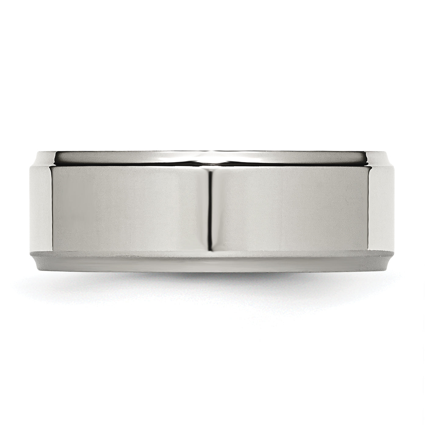 Ridged Edge Comfort-Fit Wedding Band in Stainless Steel, 8mm