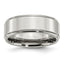Ridged Edge Comfort-Fit Wedding Band in Stainless Steel, 8mm