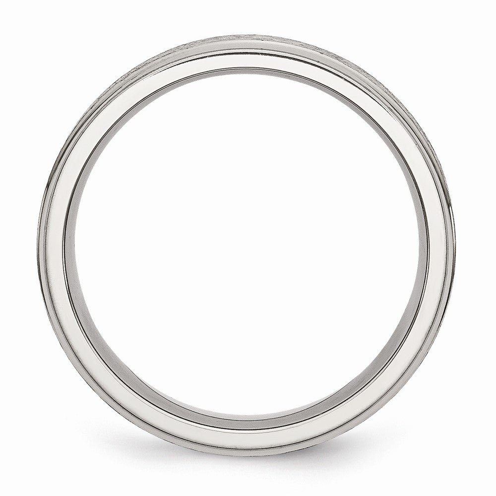 Sophia Jewelers Satin & Polished 6mm Stainless Steel Engravable Wedding Band - 6 - 6