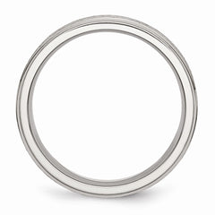 Sophia Jewelers Satin & Polished 6mm Stainless Steel Engravable Wedding Band - 6 - 6