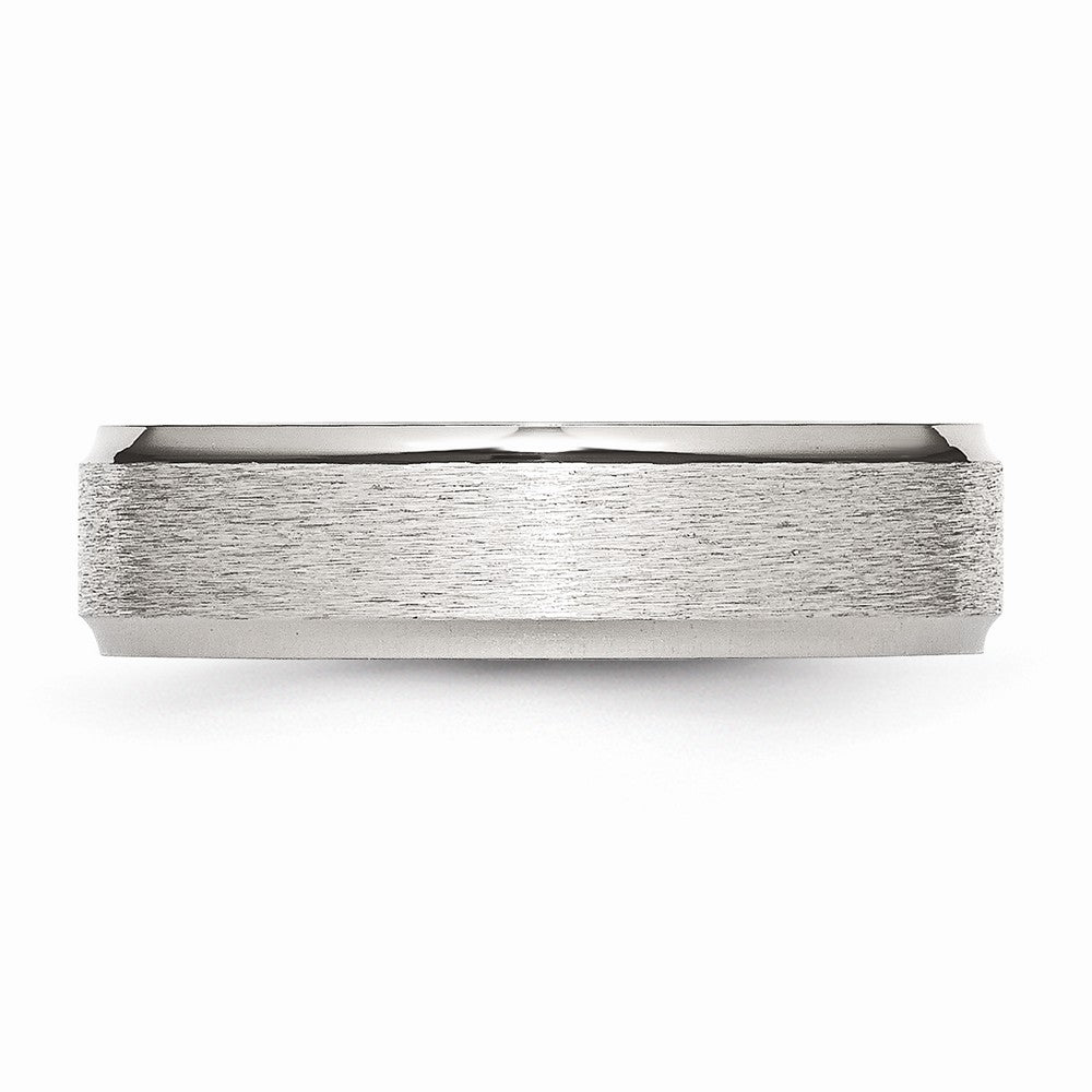 Sophia Jewelers Satin & Polished 6mm Stainless Steel Engravable Wedding Band - 6 - 6