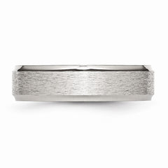 Sophia Jewelers Satin & Polished 6mm Stainless Steel Engravable Wedding Band - 6 - 6