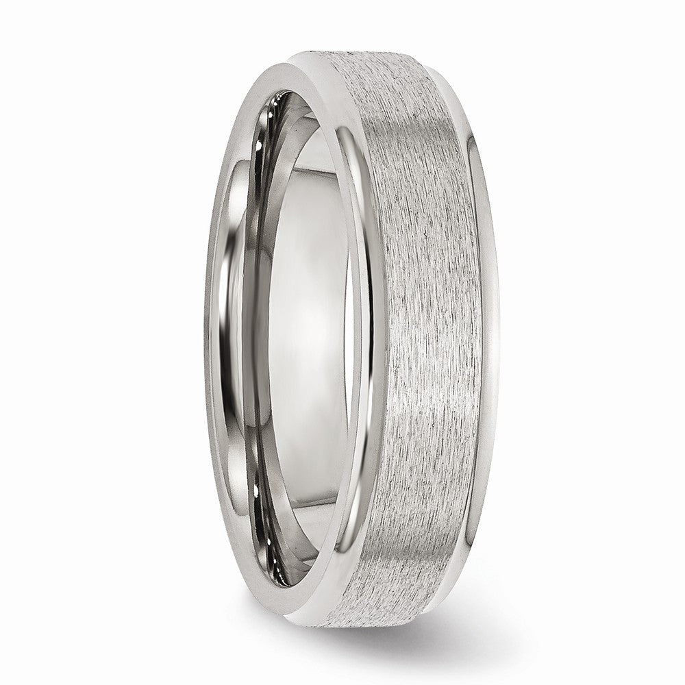 Sophia Jewelers Satin & Polished 6mm Stainless Steel Engravable Wedding Band - 6 - 6