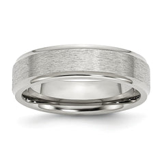 Sophia Jewelers Satin & Polished 6mm Stainless Steel Engravable Wedding Band - 6 - 6