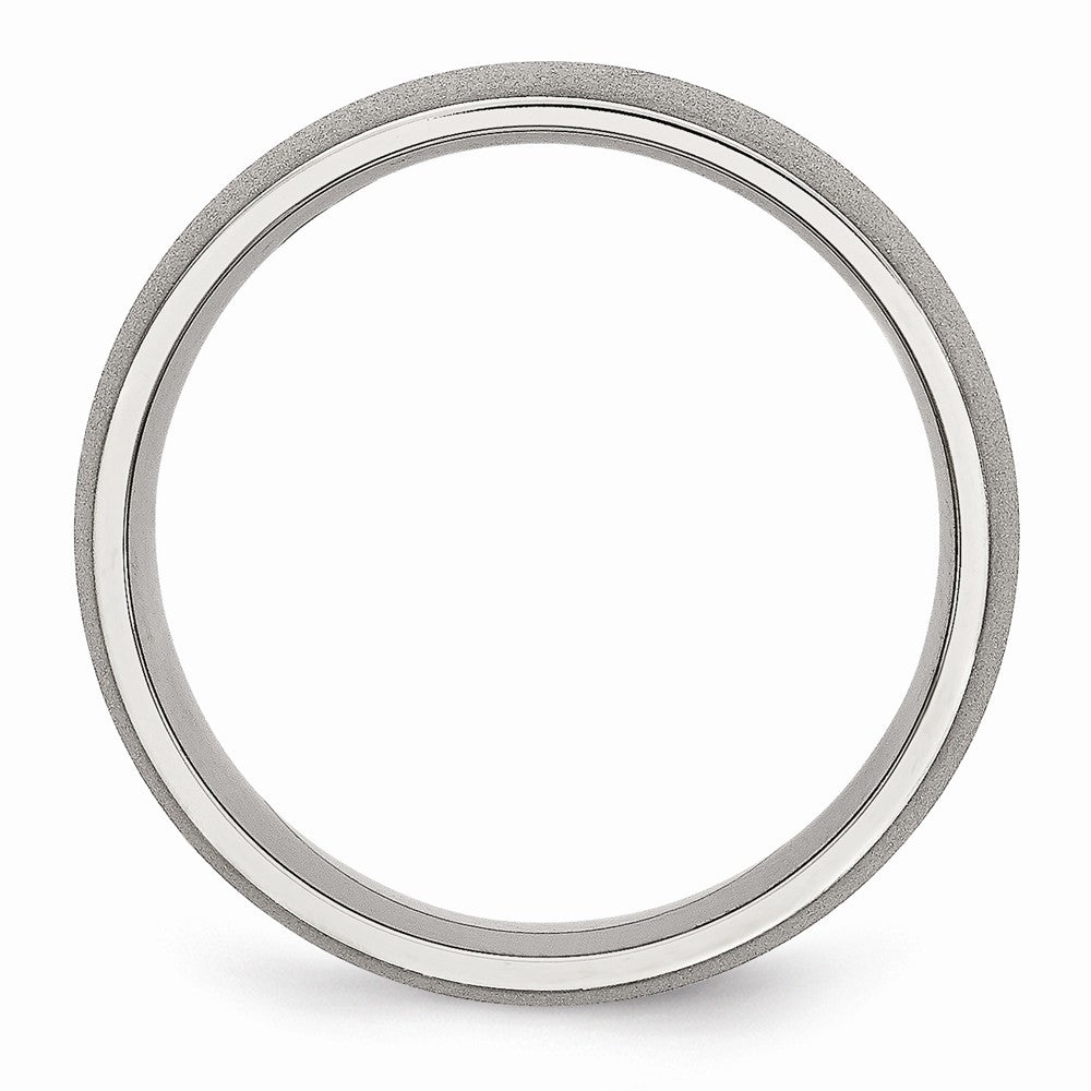 Stainless Steel Brushed 7mm Engravable Wedding Band with Domed Design
