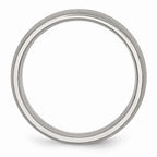 Stainless Steel Brushed 7mm Engravable Wedding Band with Domed Design