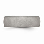 Stainless Steel Brushed 7mm Engravable Wedding Band with Domed Design