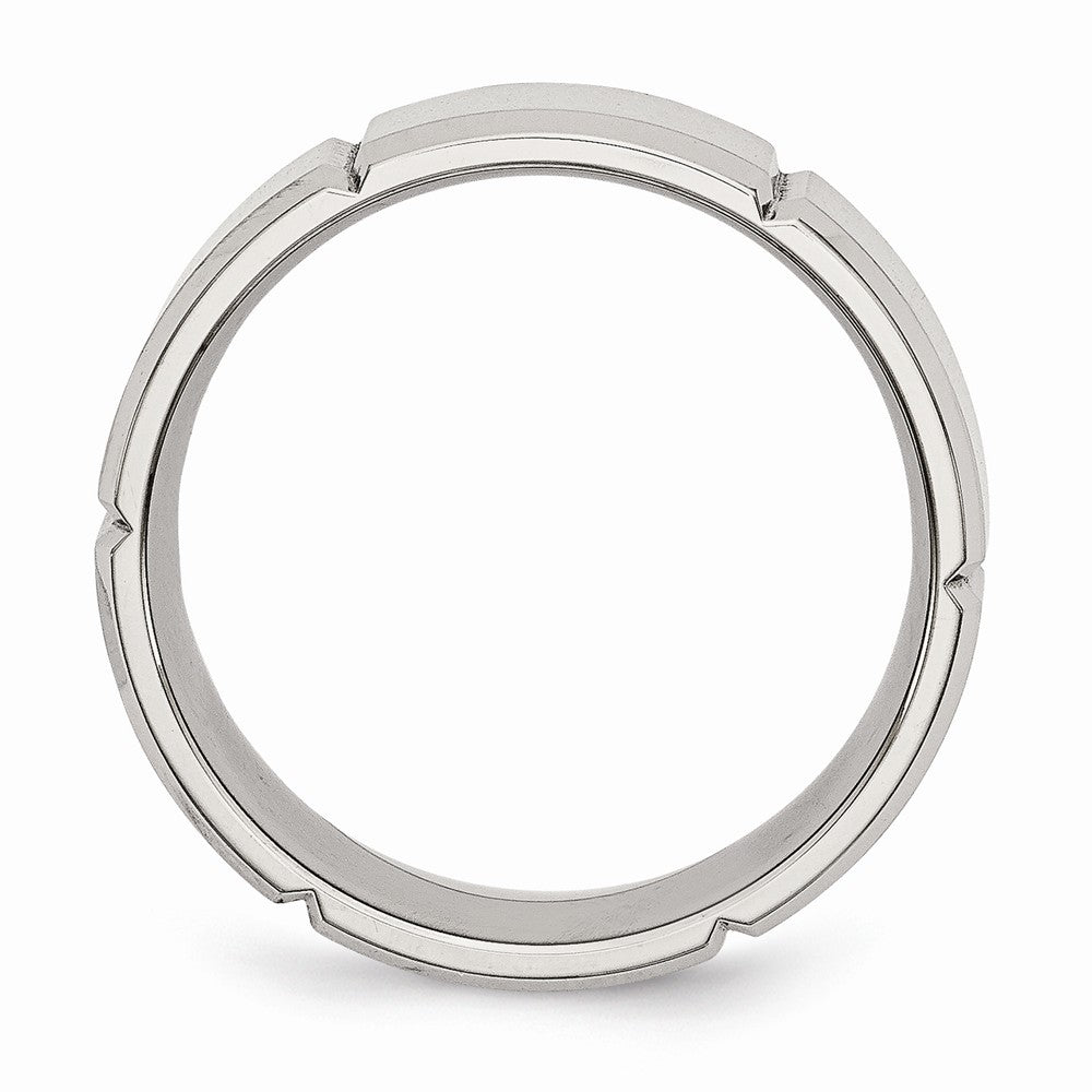 Beveled Edge Wedding Band in Stainless Steel, 8mm Secondary image